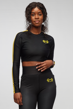 Load image into Gallery viewer, Women&#39;s Exordium Panel Crop Tee - Black freeshipping - Gainergang
