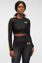 Load image into Gallery viewer, Women&#39;s Exordium Panel Crop Tee - Black freeshipping - Gainergang
